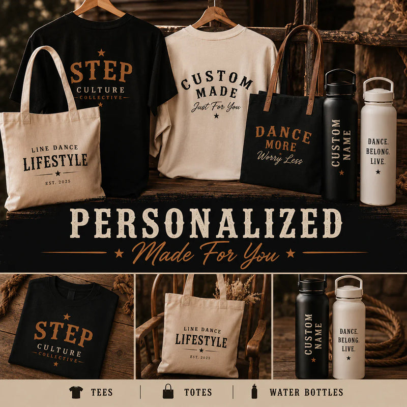 Personalized line dancing clothing and gifts