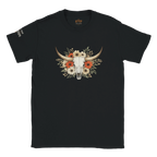 Longhorn skull and floral graphic T-shirt shown in another colour