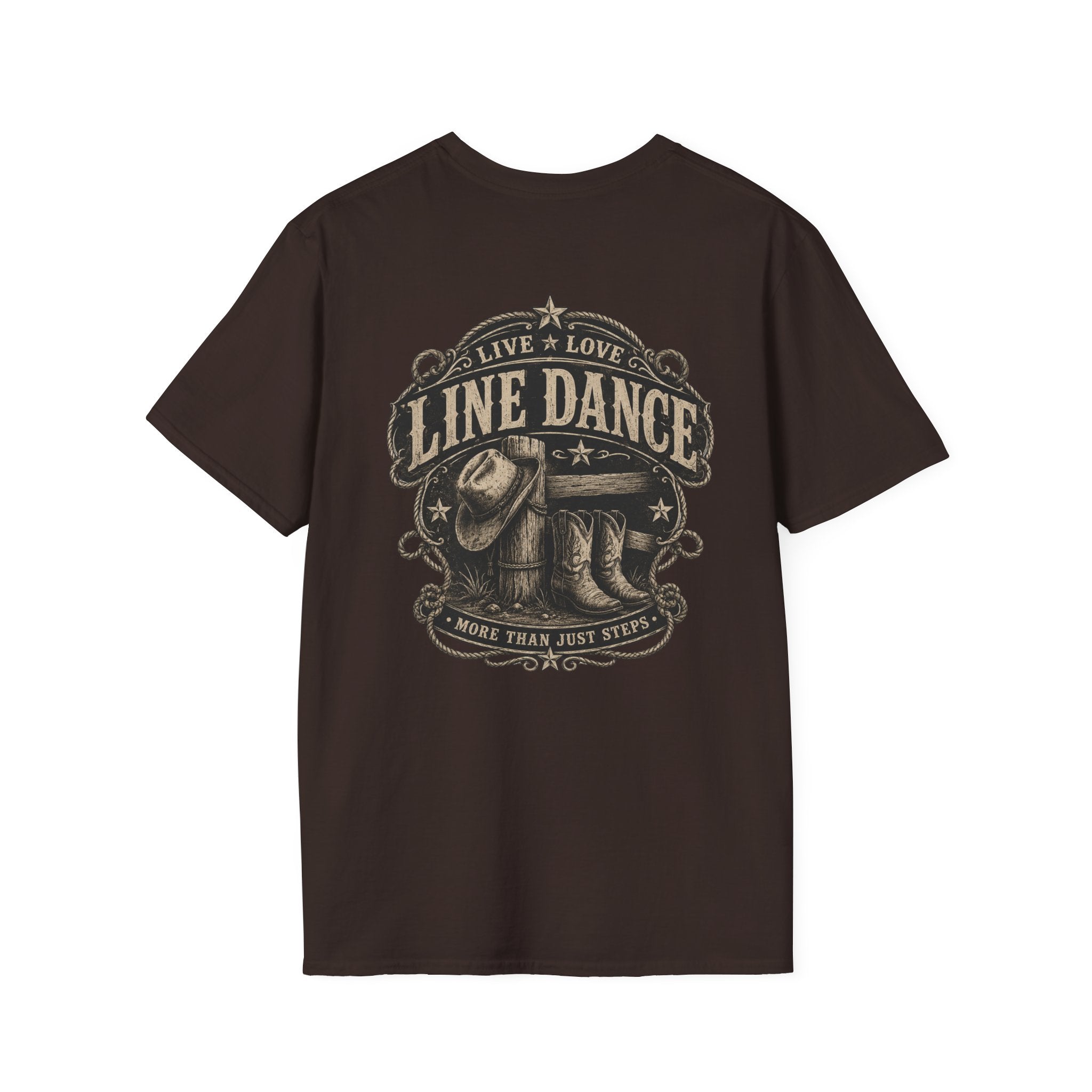 Live Love Line Dance front pocket and back graphic T-shirt product view