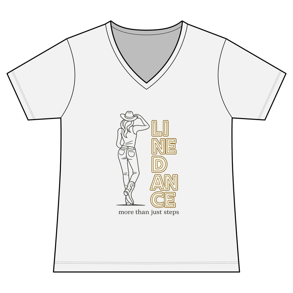 Women’s More Than Just Steps line dance V-neck T-shirt mockup – colour option 12