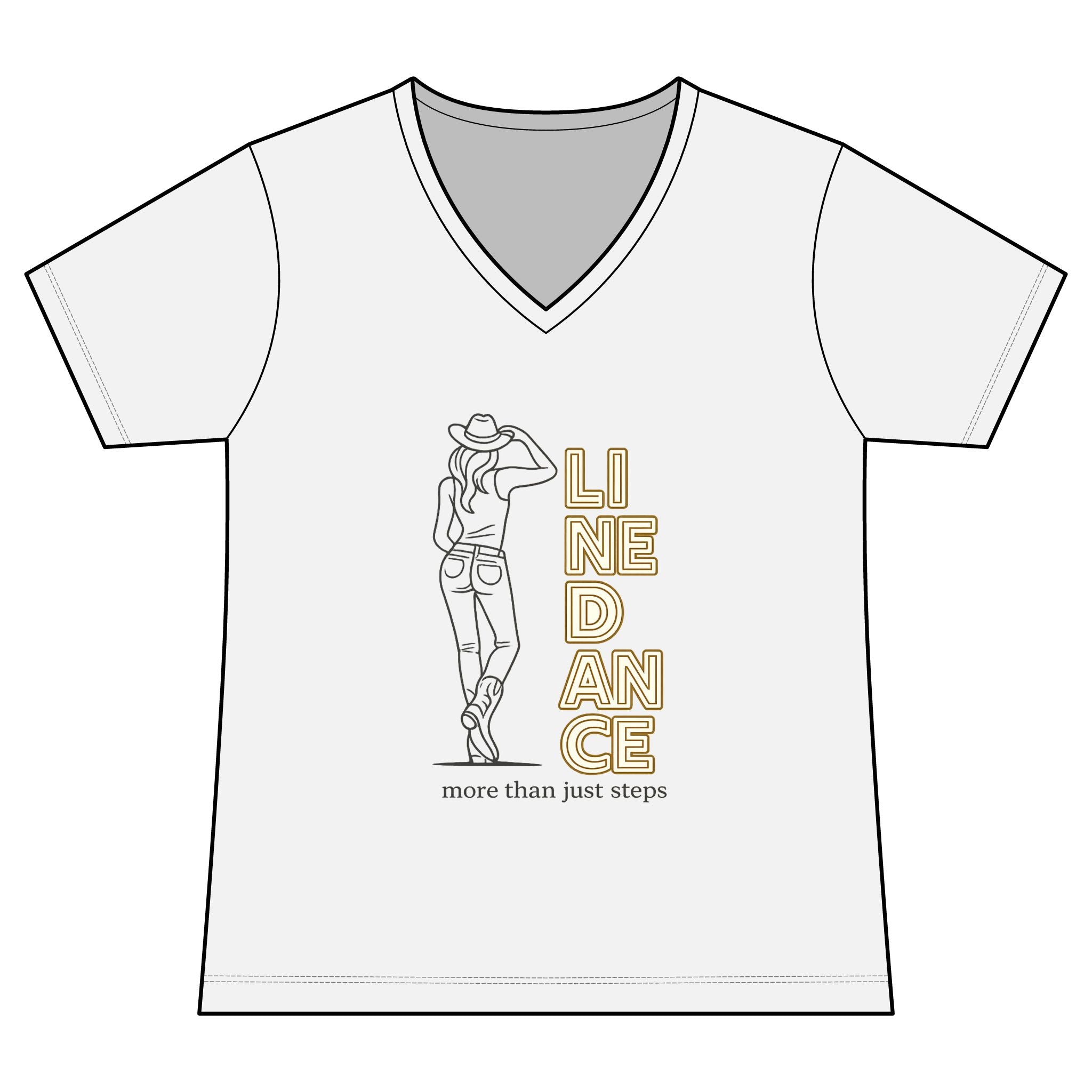 Women’s More Than Just Steps line dance V-neck T-shirt mockup – colour option 12
