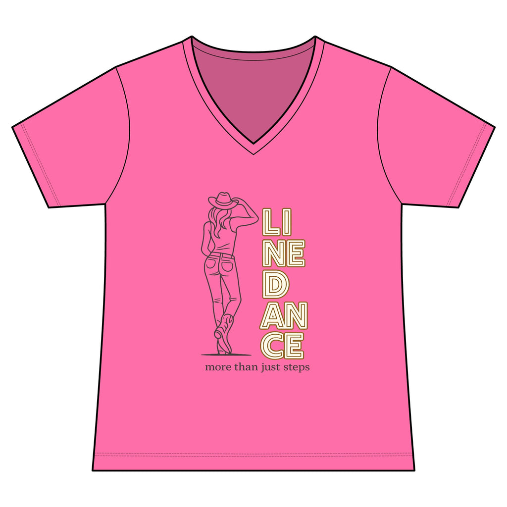 Women’s More Than Just Steps line dance V-neck T-shirt mockup – colour option 9