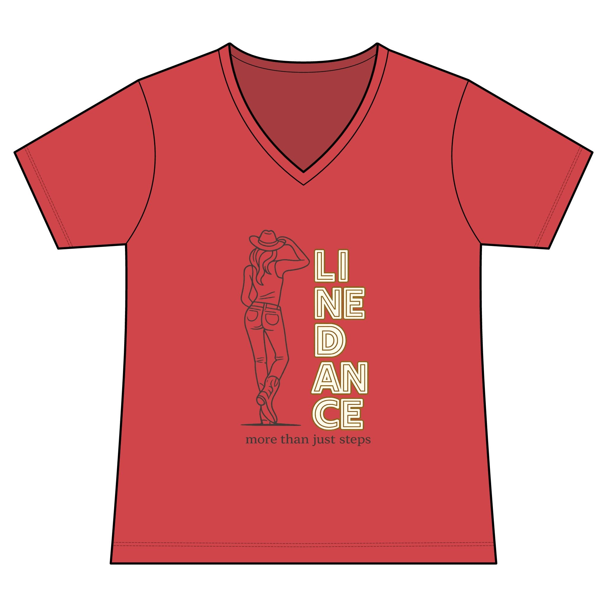 Women’s More Than Just Steps line dance V-neck T-shirt mockup – colour option 10