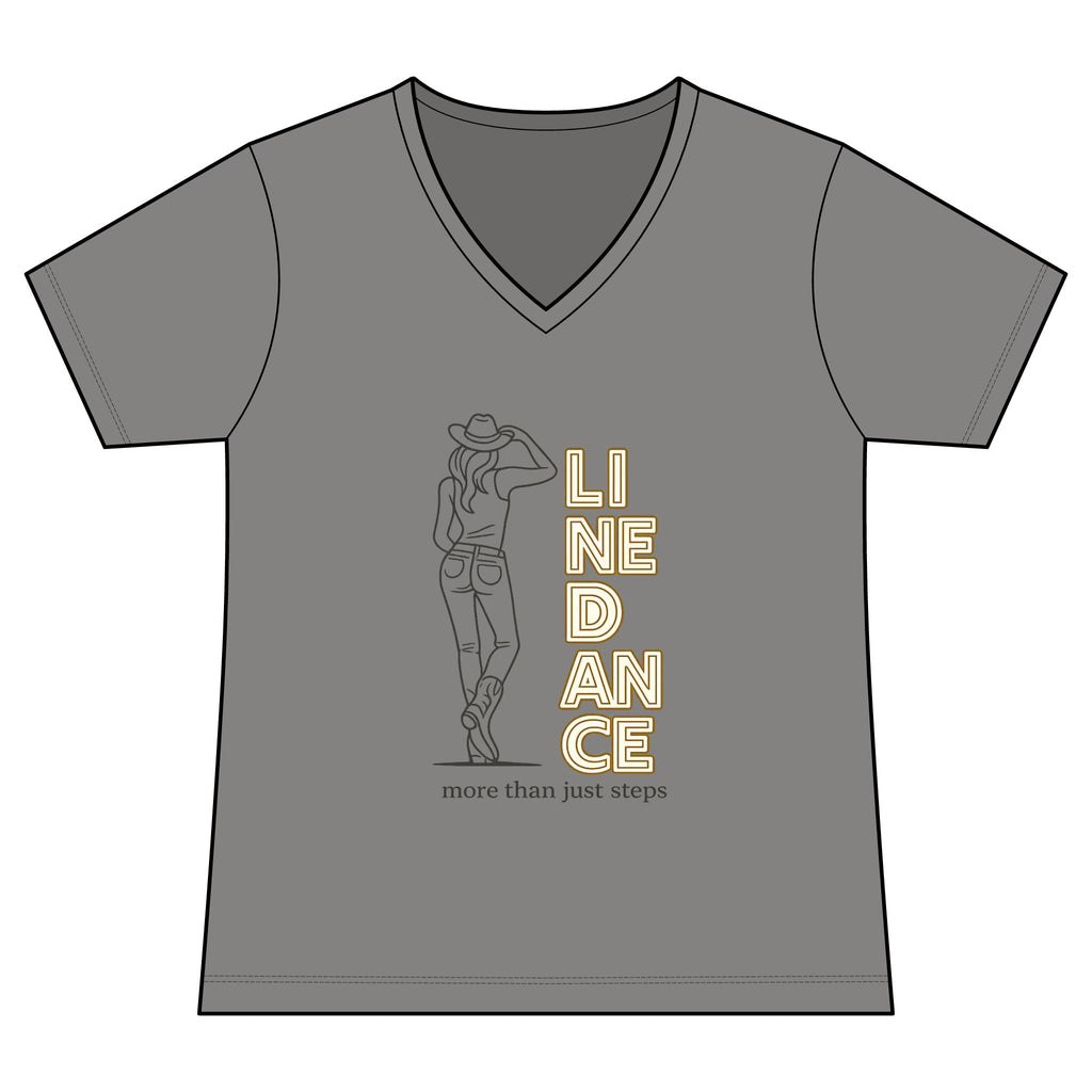 Women’s More Than Just Steps line dance V-neck T-shirt mockup – colour option 3