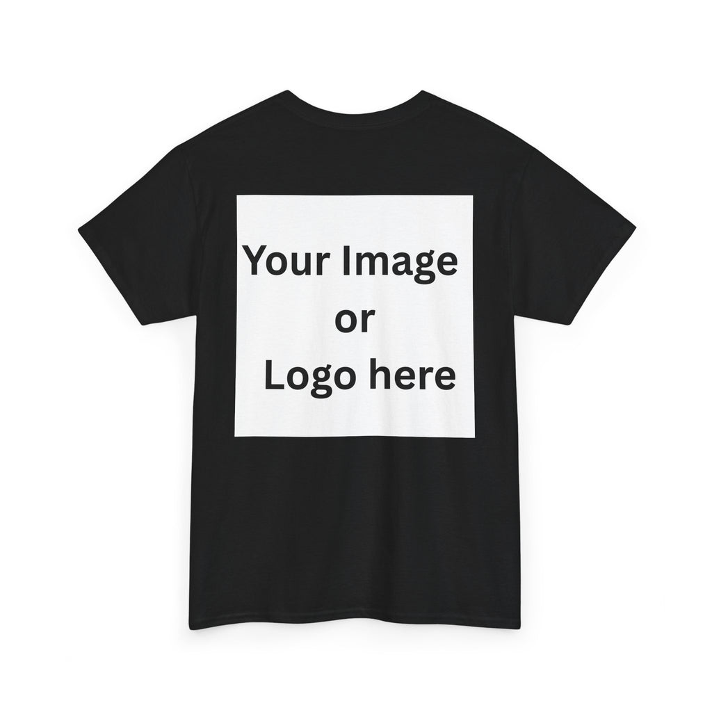Personalized custom logo Gildan 5000 T-shirt with pocket image, name and back design placeholders – colour option 5