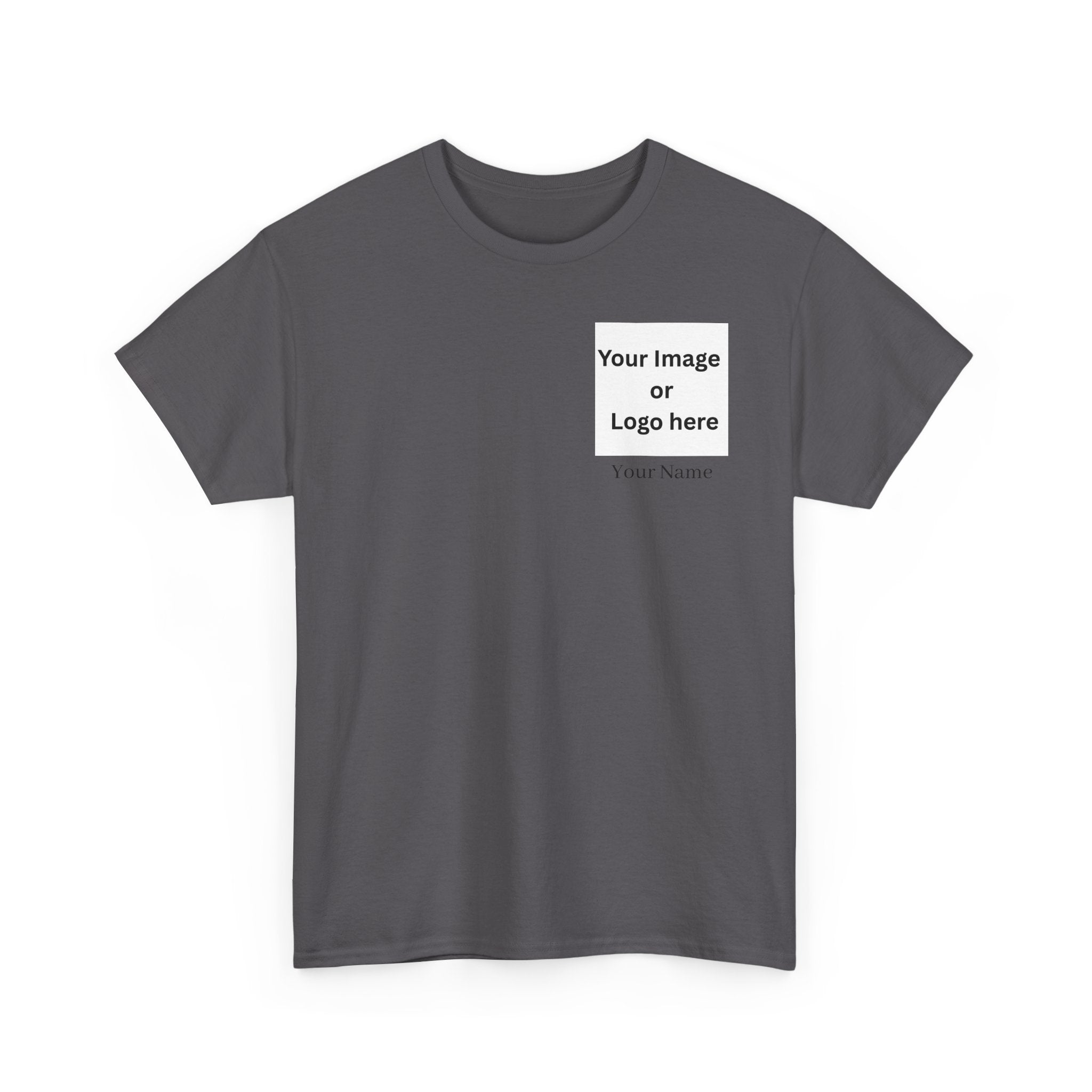 Personalized custom logo Gildan 5000 T-shirt with pocket image, name and back design placeholders – colour option 22