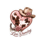 Pink Cowgirl Heart Line Dancing kiss-cut sticker product mockup