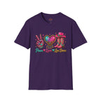 Natural Peace Love Line Dance sparkling Western cowgirl T-shirt