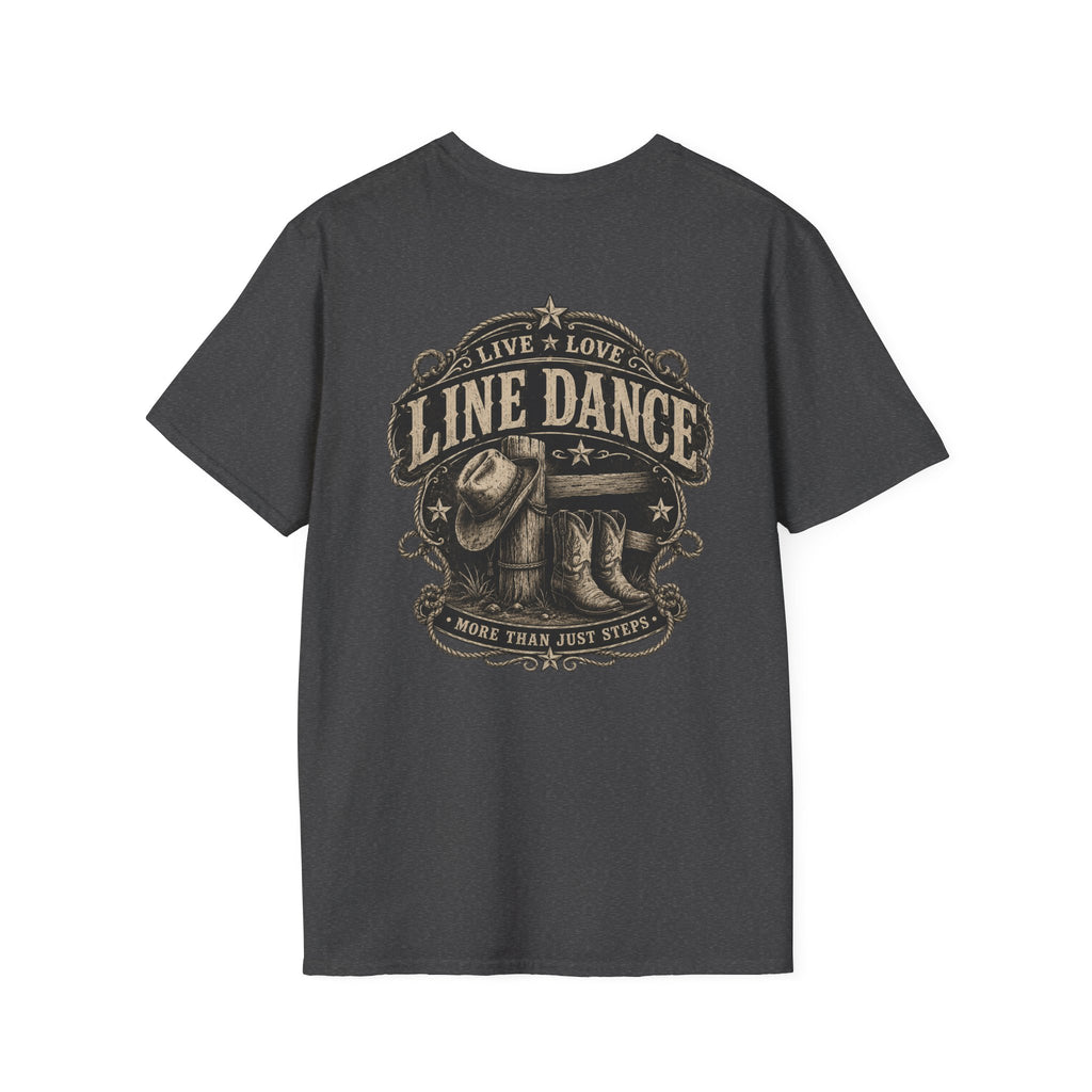Live Love Line Dance unisex western tee alternate colour mockup