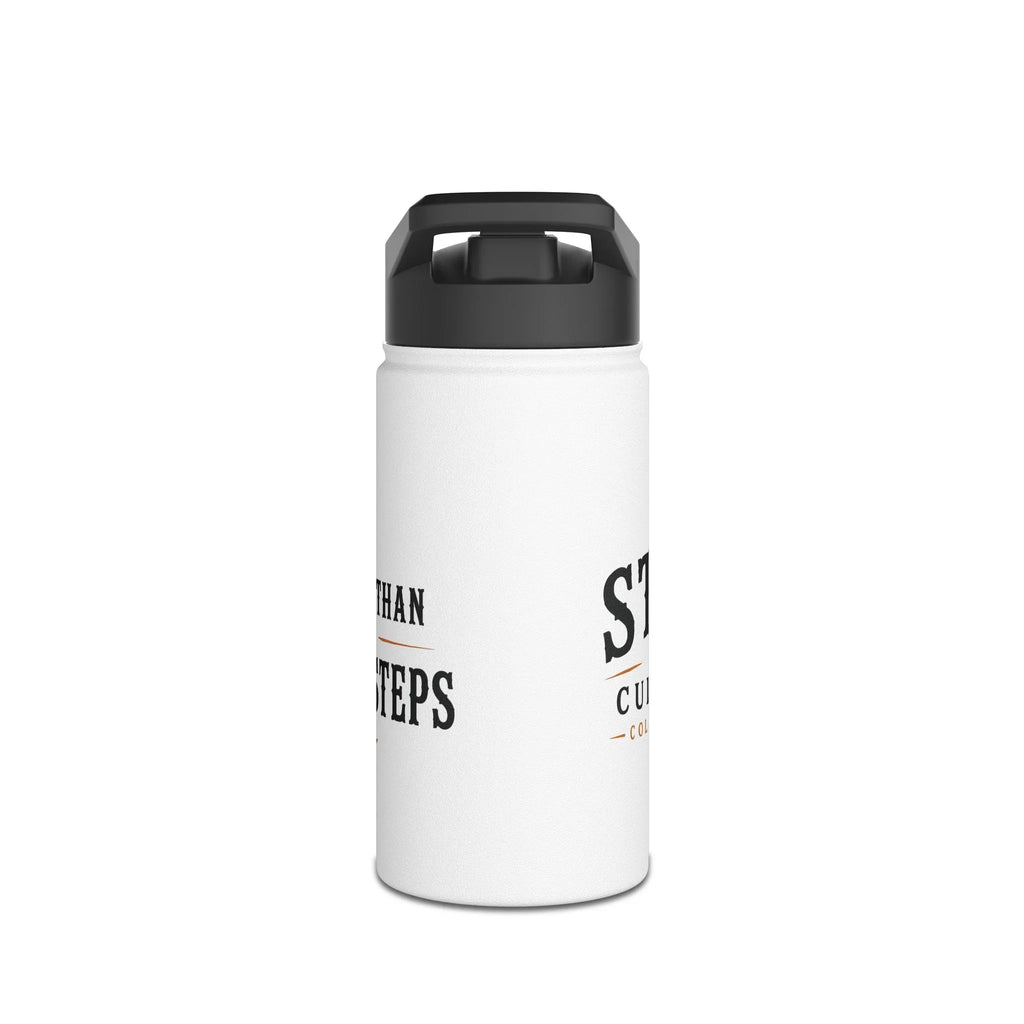 Close-up of the personalised Step Culture Collective Signature bottle design