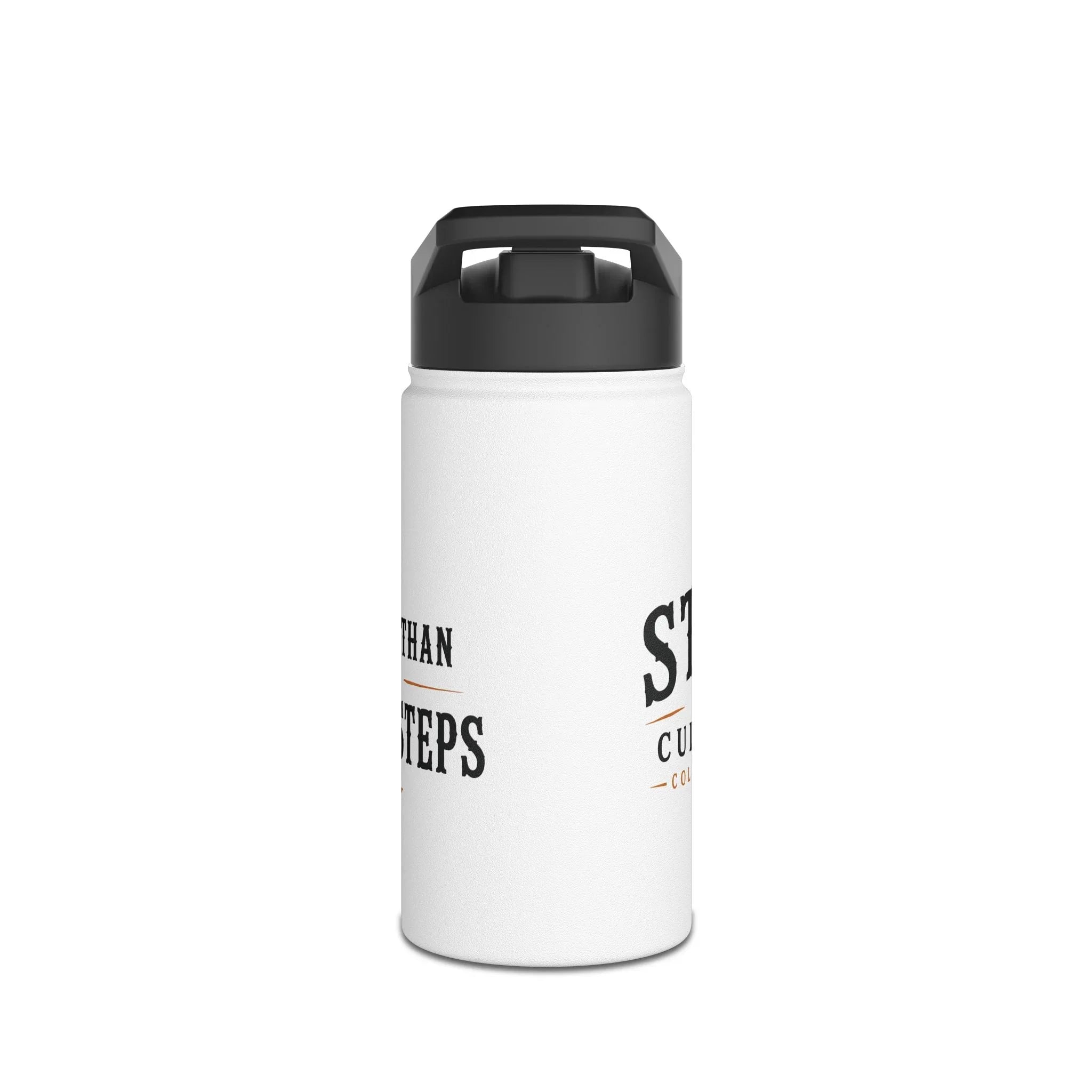 Close-up of the personalised Step Culture Collective Signature bottle design