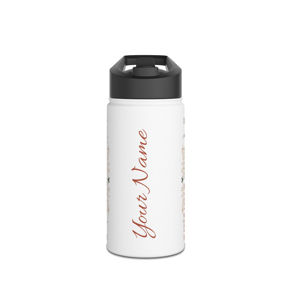 I Love Line Dancing stainless steel water bottle shown from an alternate angle