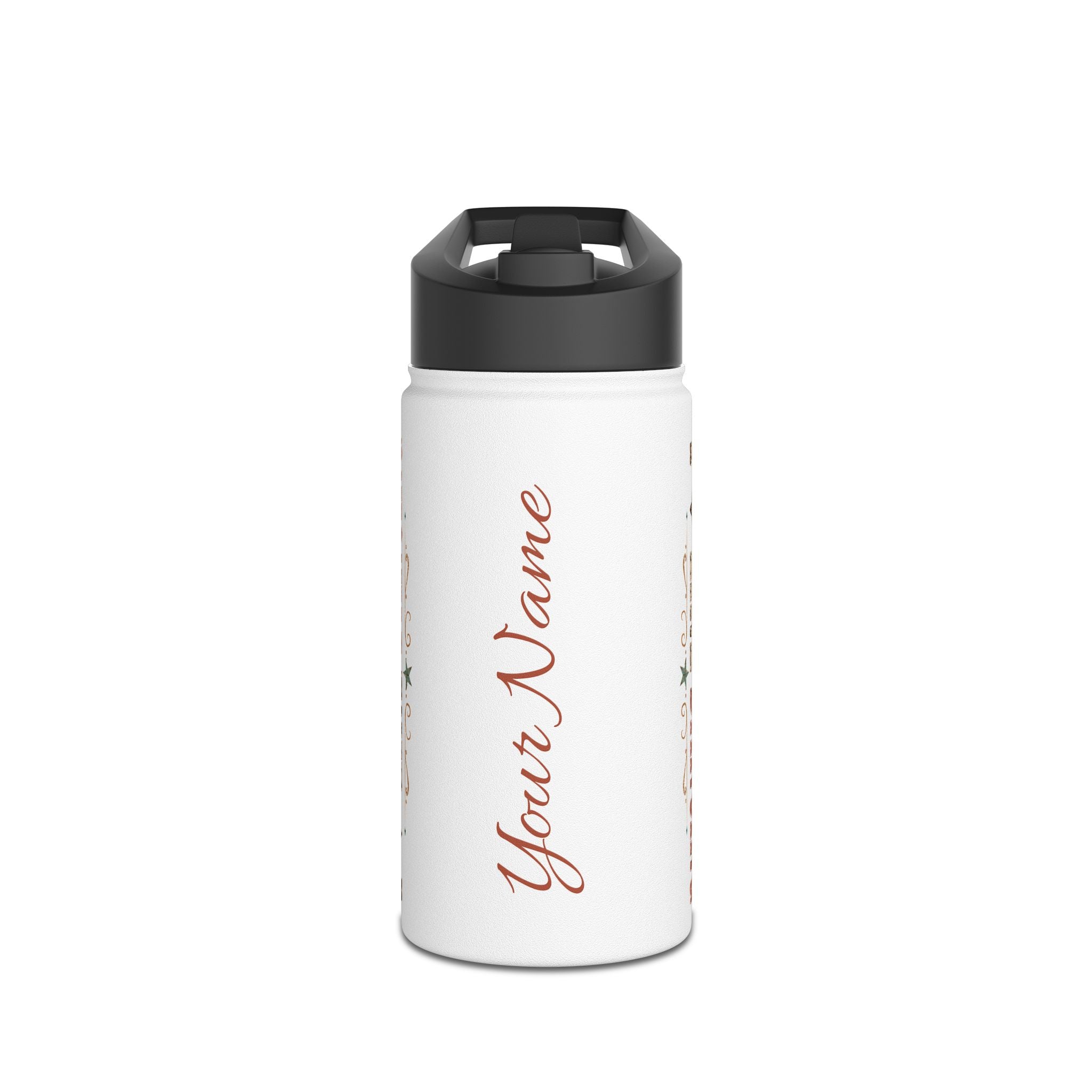 I Love Line Dancing stainless steel water bottle shown from an alternate angle