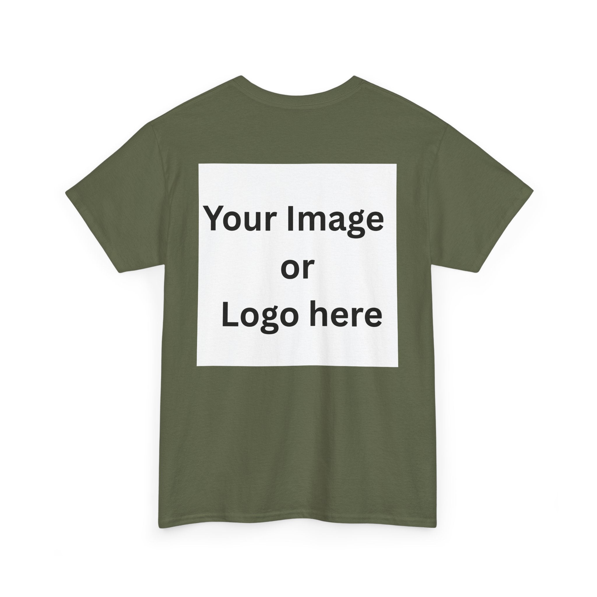 Personalized custom logo Gildan 5000 T-shirt with pocket image, name and back design placeholders – colour option 17