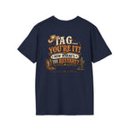 Tag You're It Now Where's the Restart western graphic tee shown in another colour