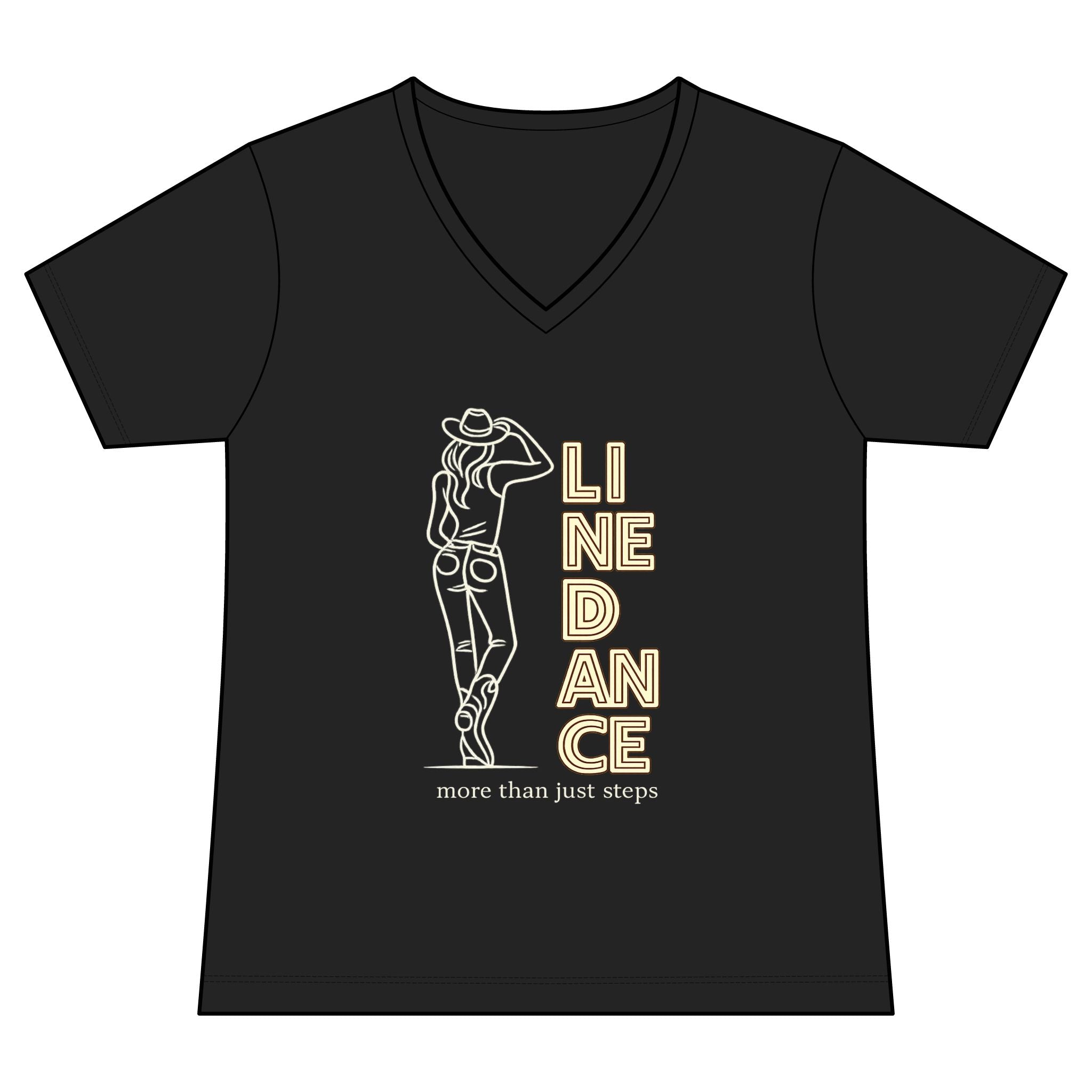 Women’s More Than Just Steps line dance V-neck T-shirt mockup – colour option 2