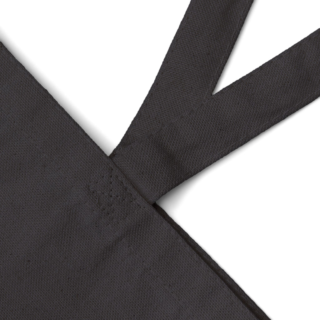 Front product mockup of the natural ‘No Tags, No Restarts’ tote bag.