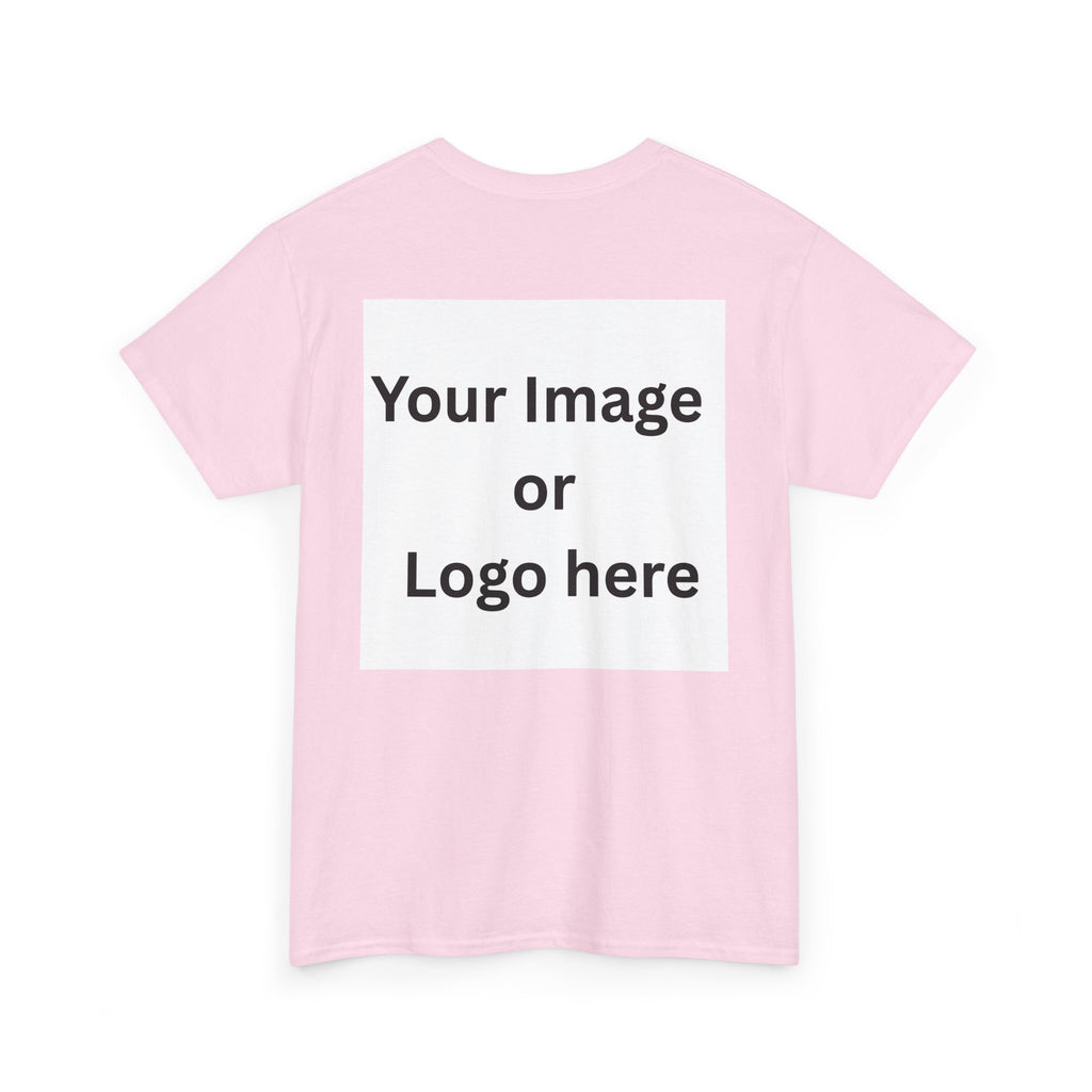 Personalized custom logo Gildan 5000 T-shirt with pocket image, name and back design placeholders – colour option 30