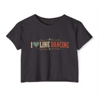 I Love Line Dancing cropped tee shown in an alternate colour
