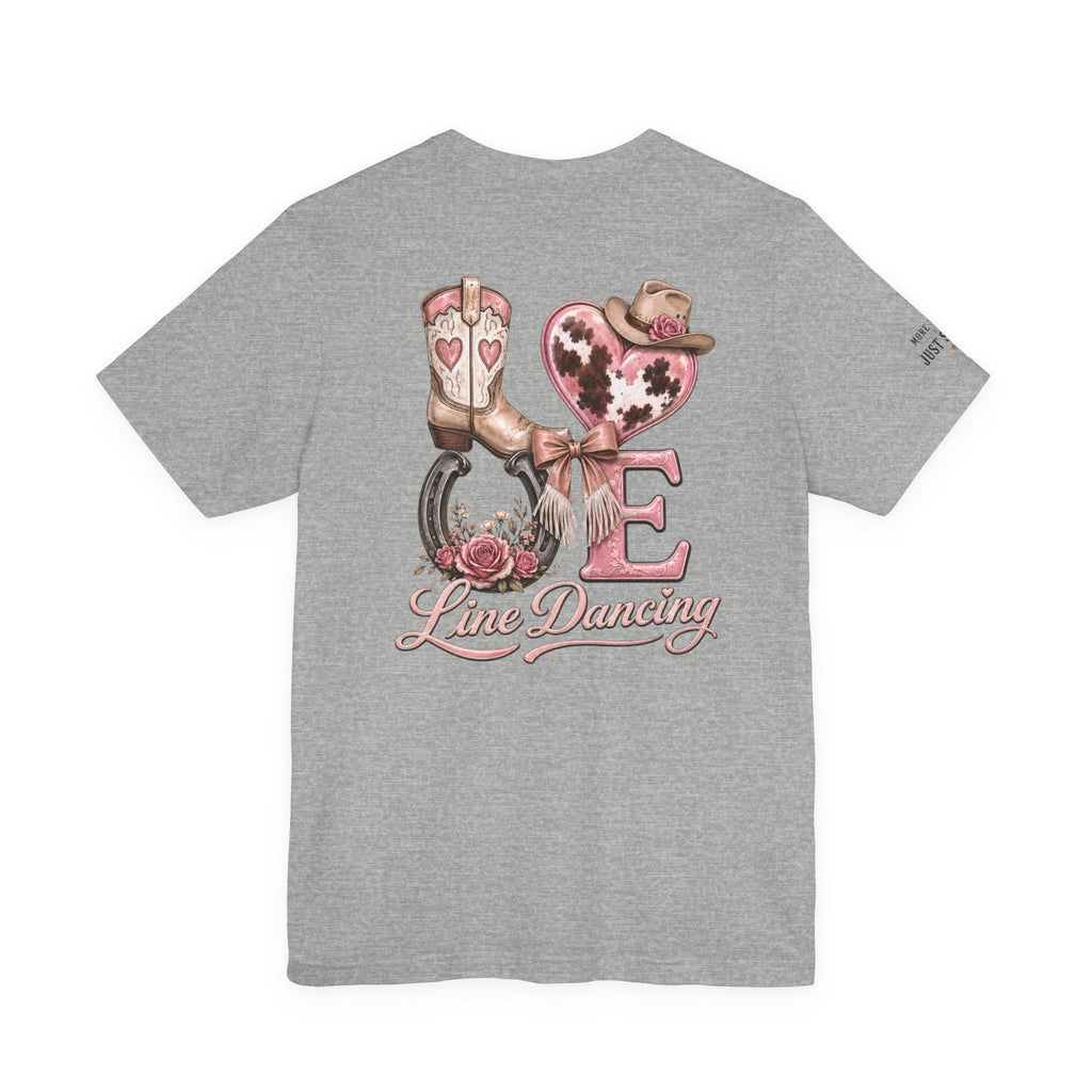 Women’s LOVE Line Dancing Western T-shirt product mockup
