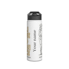 Personalised Line Dance stainless steel water bottle with cowgirl artwork and custom name – product view 2