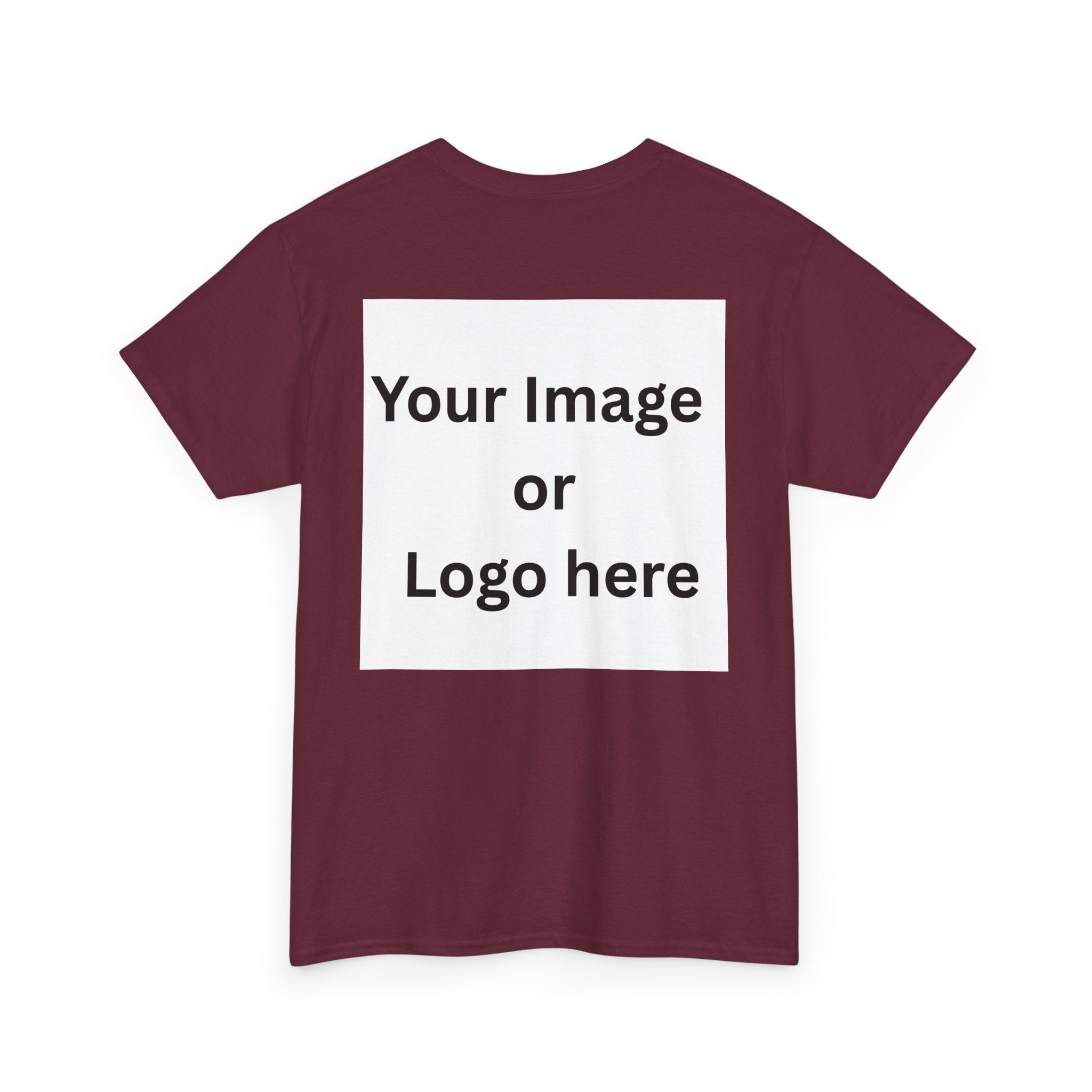 Personalized custom logo Gildan 5000 T-shirt with pocket image, name and back design placeholders – colour option 11