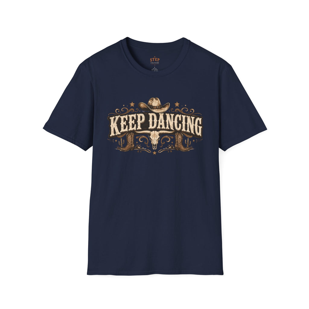 Keep Dancing vintage tee alternate colour mockup