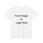 Personalized custom logo Gildan 5000 T-shirt with pocket image, name and back design placeholders – colour option 2