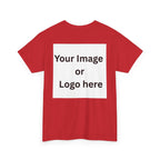 Personalized custom logo Gildan 5000 T-shirt with pocket image, name and back design placeholders – colour option 32