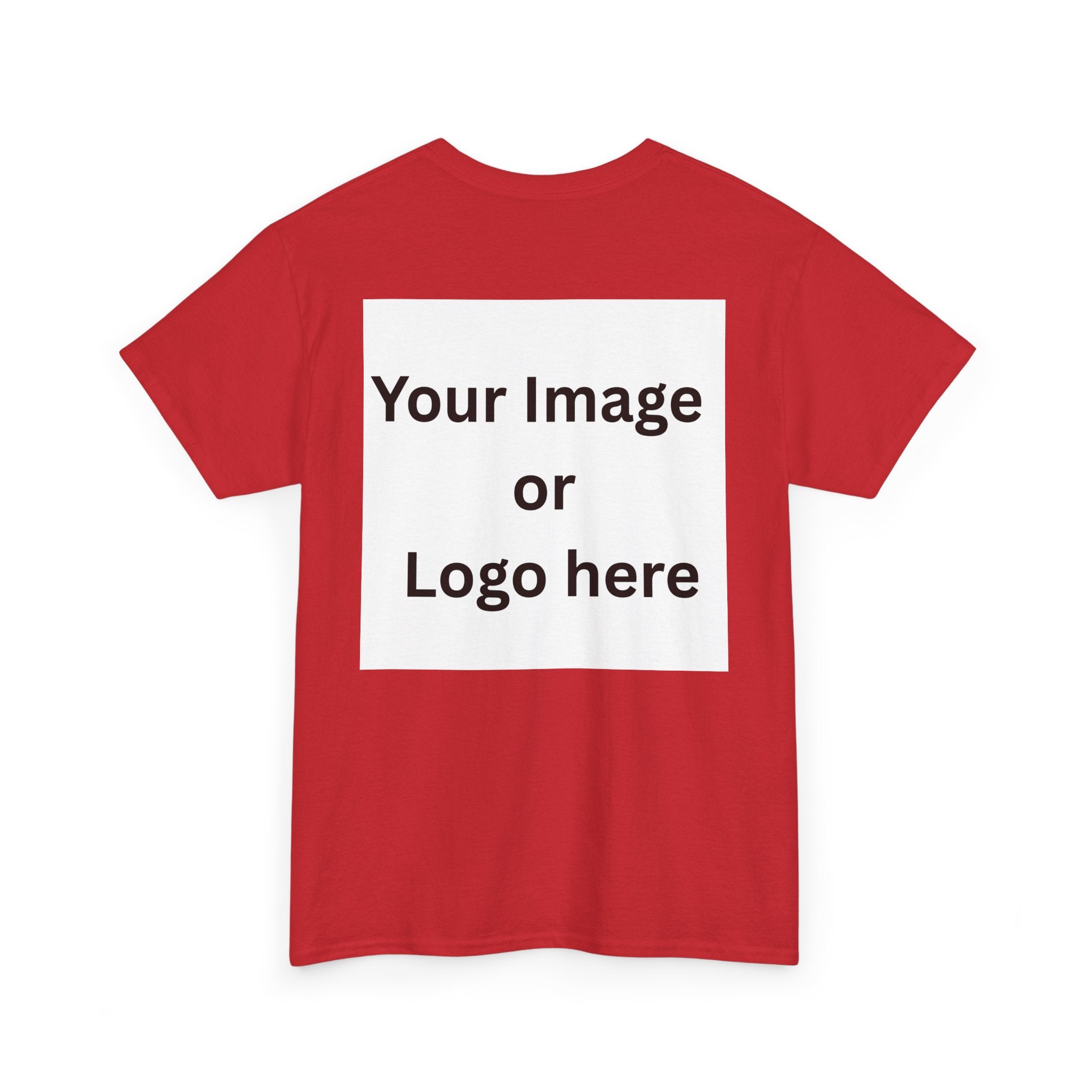 Personalized custom logo Gildan 5000 T-shirt with pocket image, name and back design placeholders – colour option 32