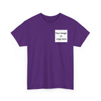 Personalized custom logo Gildan 5000 T-shirt with pocket image, name and back design placeholders – colour option 27