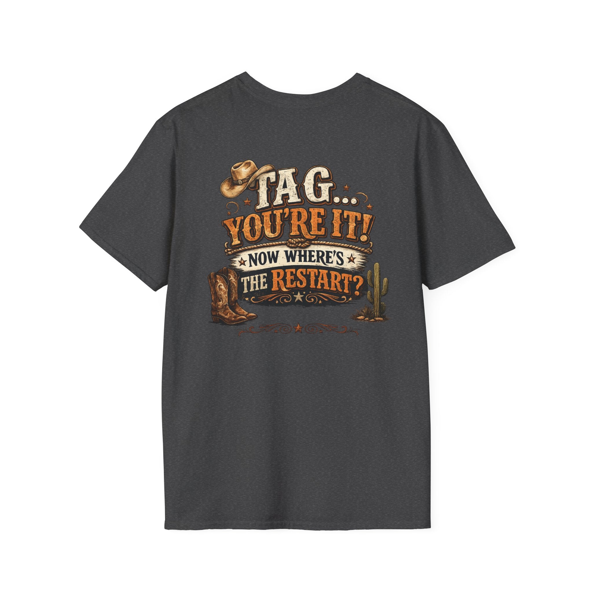 Tag You're It Now Where's the Restart line dancing tee product view