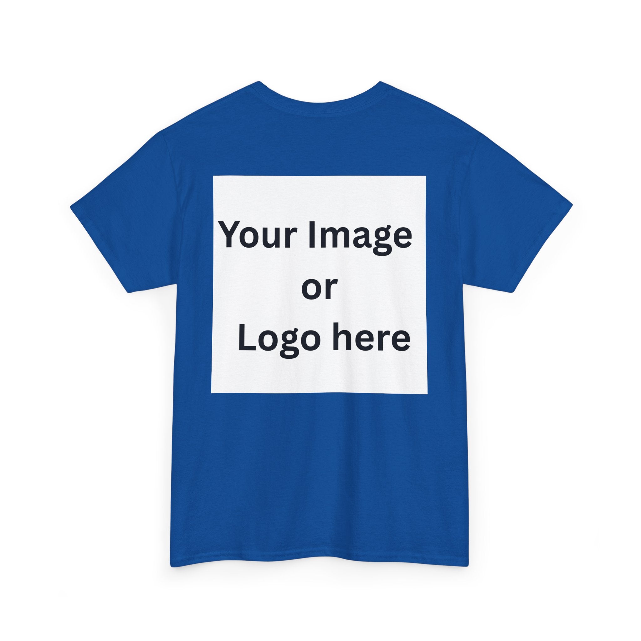Personalized custom logo Gildan 5000 T-shirt with pocket image, name and back design placeholders – colour option 25