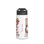 Personalised Love Line Dancing stainless steel bottle with glitter heart and custom name – product view 1