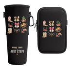 Front and back views of black western cowgirl tumbler carrier