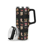 Western cowgirl stainless steel tumbler with clear lid removed and reusable straw