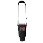 Peace Love Line Dance 40 oz bottle carrier with adjustable black shoulder strap