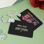 Peace Love Line Dance rectangle keychain displayed as a bag, car and key charm