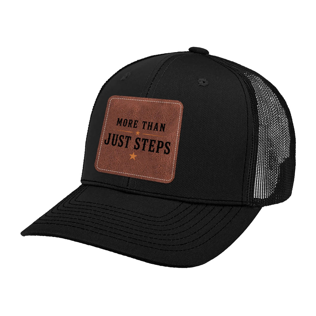 More Than Just Steps black line dancing cap with small brown leather patch – product view