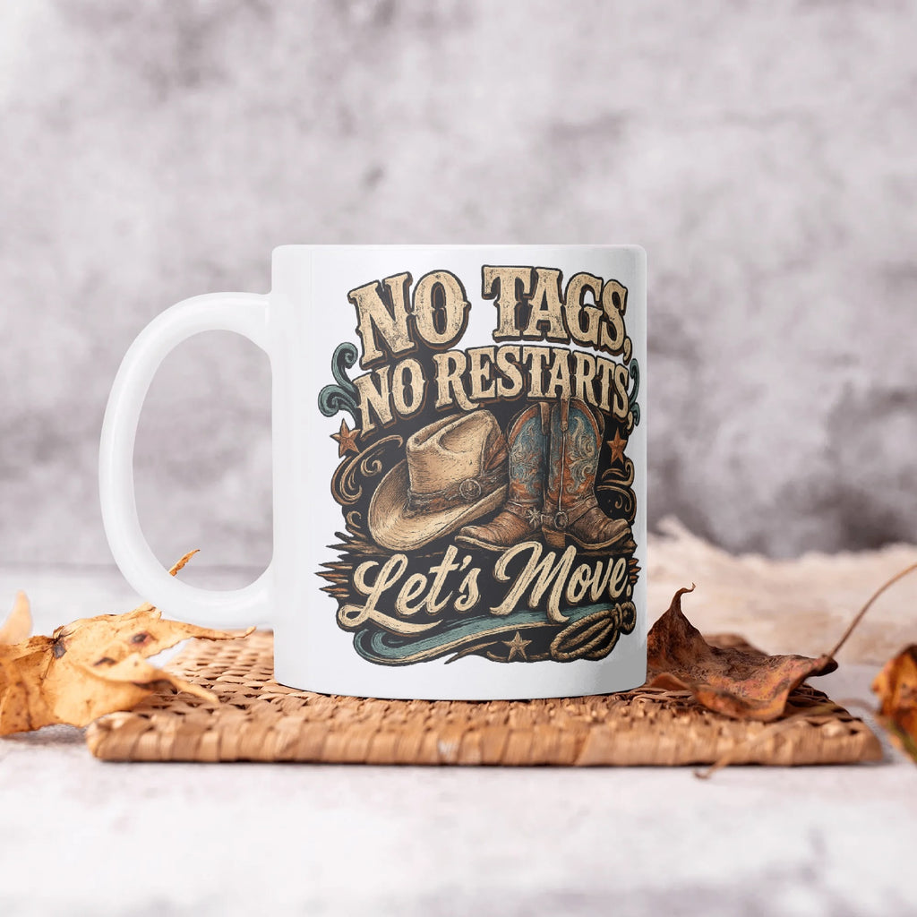 No Tags No Restarts Let's Move line dancing mug, 15 oz, product view 6