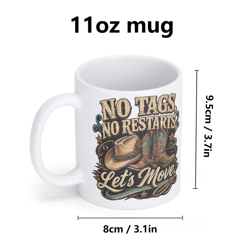 No Tags No Restarts Let's Move line dancing mug, 15 oz, product view 8