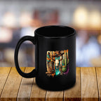 Southwestern cowboy skull black mug, 11 oz, product view 4
