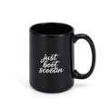 Just Boot Scootin' black western mug, 11 oz, product view 1