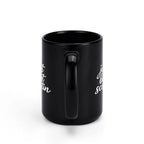 Just Boot Scootin' black western mug, 11 oz, product view 3