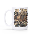 No Tags No Restarts Let's Move line dancing mug, 11 oz, product view 1