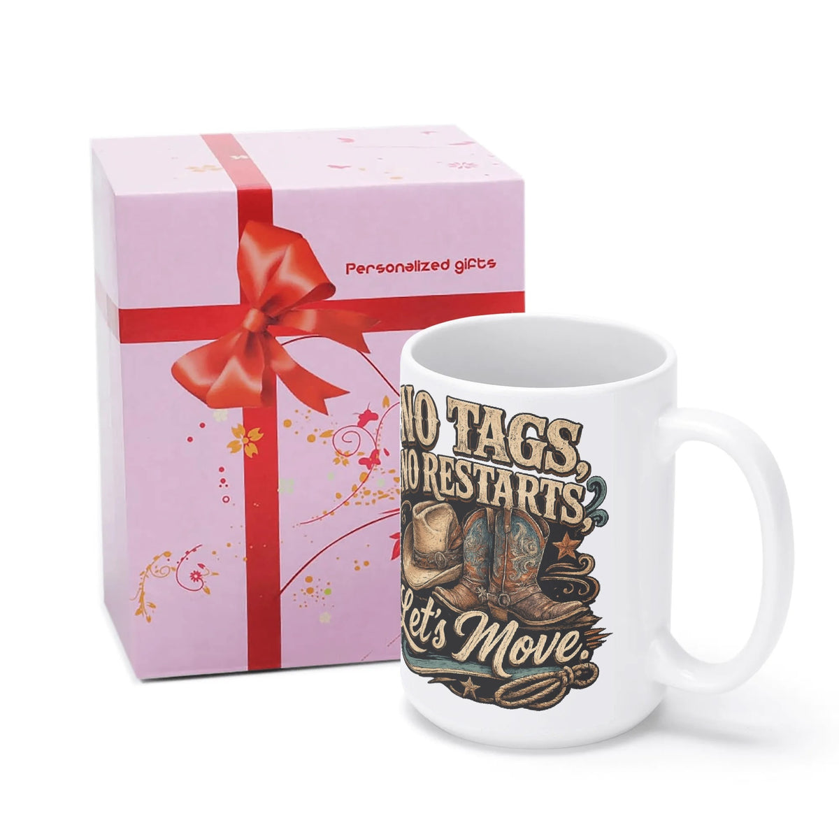 No Tags No Restarts Let's Move line dancing mug, 11 oz, product view 7
