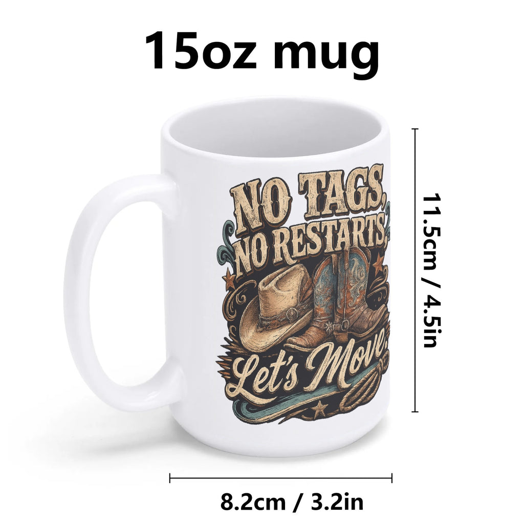 No Tags No Restarts Let's Move line dancing mug, 11 oz, product view 8
