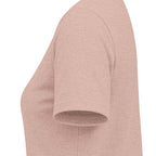 Heather peach women's relaxed V-neck T-shirt sleeve and side-seam detail