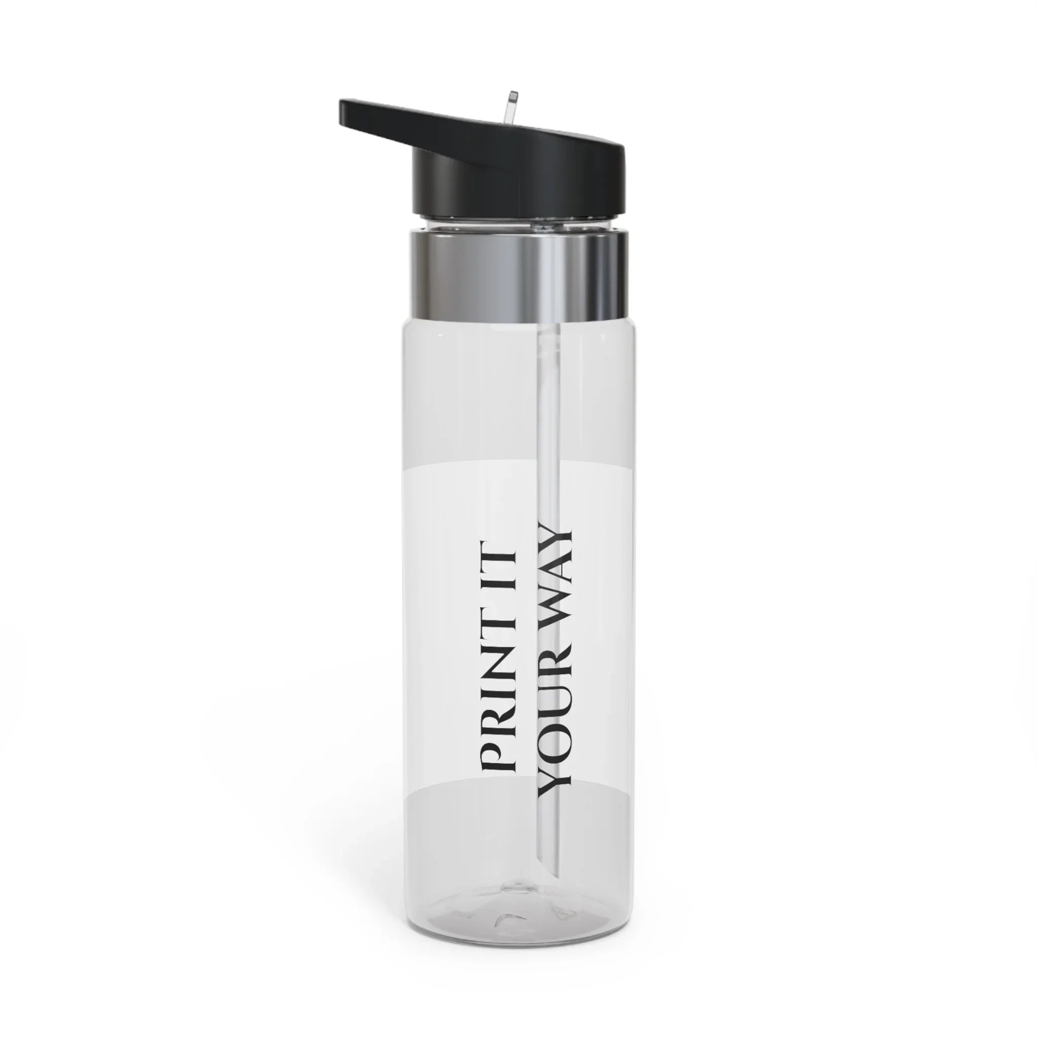 Close-up of the personalised design on a Tritan sport bottle