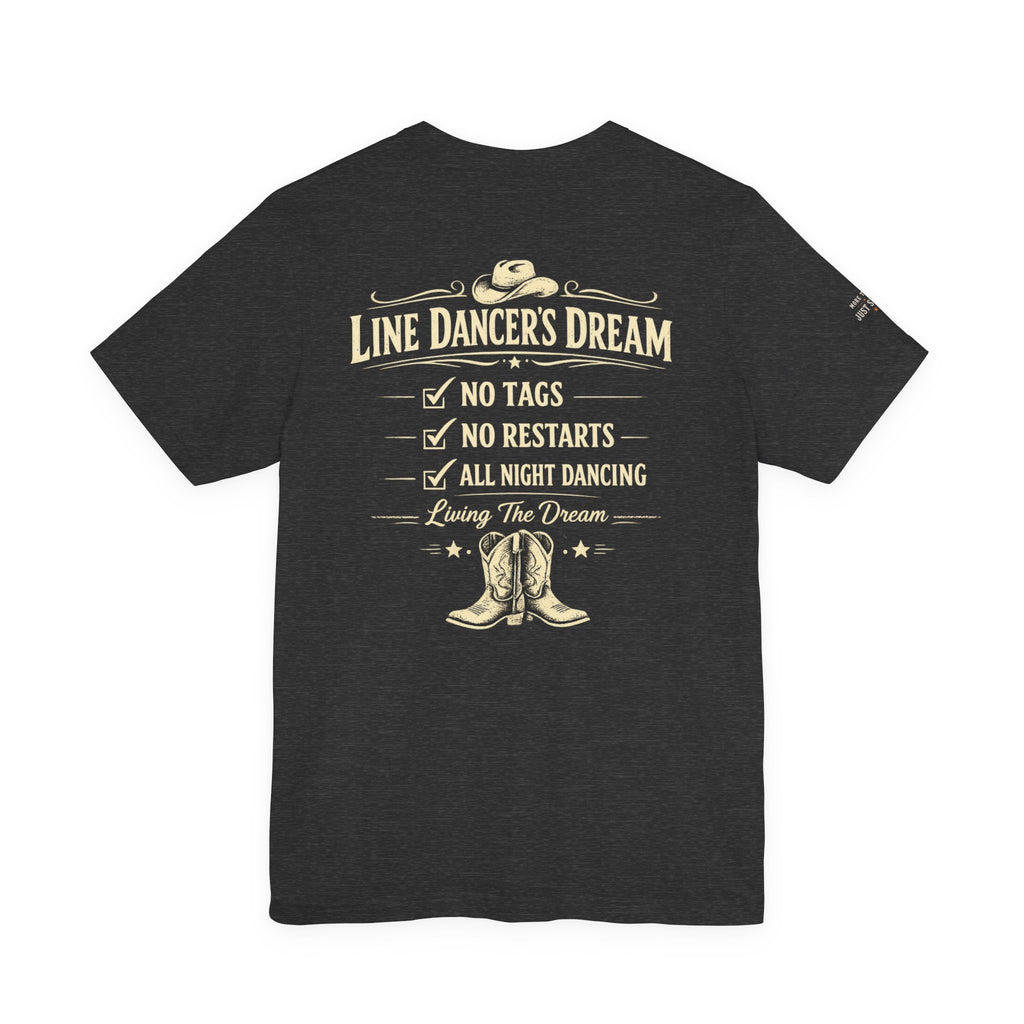 Line Dancer's Dream line dancing graphic tee product mockup